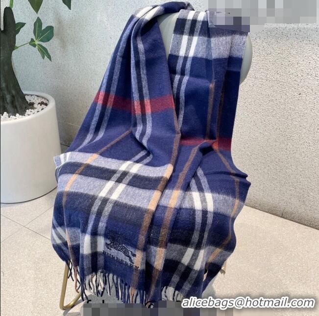 Pretty Style Burberry Cashmere Long Scarf 32x180cm BR09132 Blue 2023