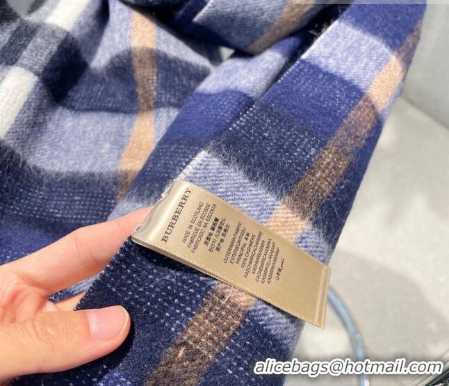 Pretty Style Burberry Cashmere Long Scarf 32x180cm BR09132 Blue 2023