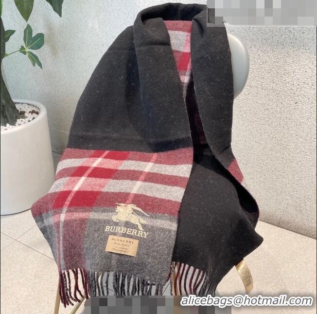 Well Crafted Burberry Cashmere Long Scarf 32x180cm BR09132 Grey/Red 2023