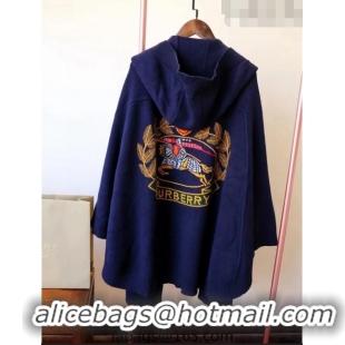 Good Quality Burberry Wool Cape BR09133 Blue 2023