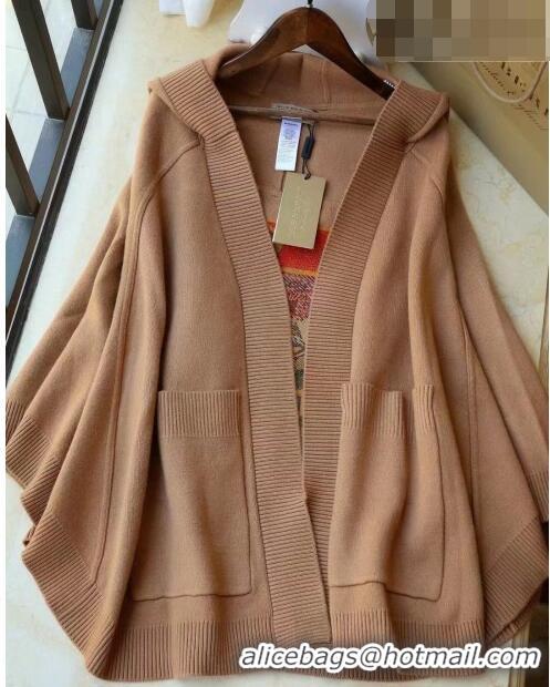 New Design Burberry Wool Cape Camel BR09133 Brown 2023