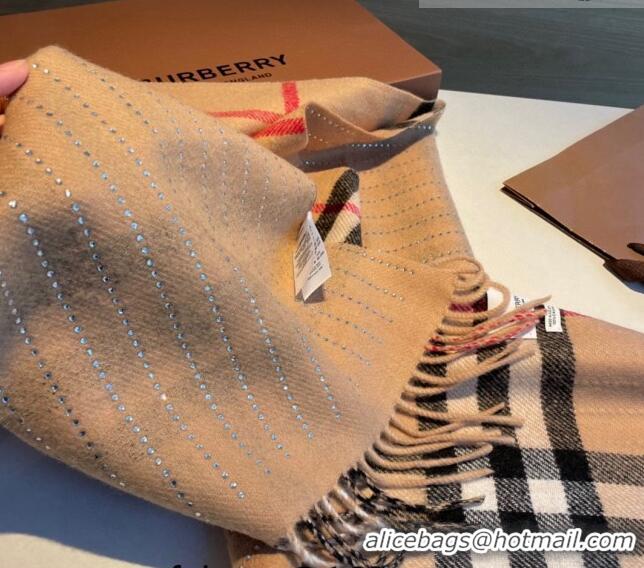 Low Cost Burberry Check Scarf with Crystals 0919 Brown 2023