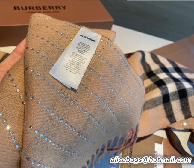 Low Cost Burberry Check Scarf with Crystals 0919 Brown 2023