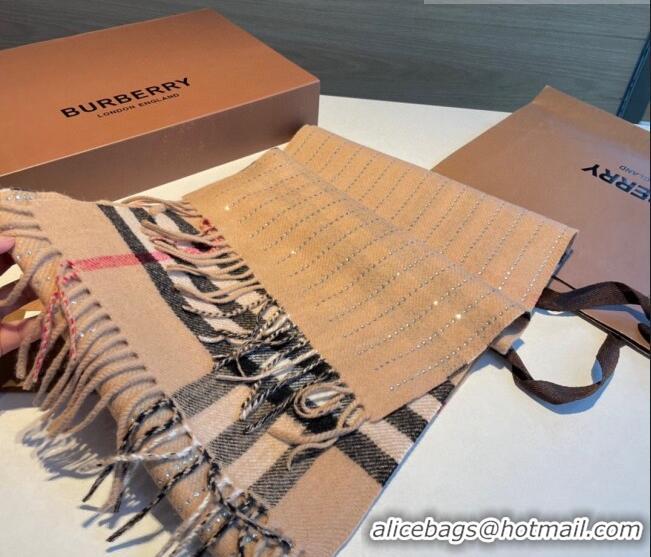 Low Cost Burberry Check Scarf with Crystals 0919 Brown 2023