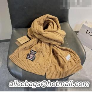 Buy Discount Burberry Knit Long Scarf with Bear 35x175cm BR09191 Brown 2023