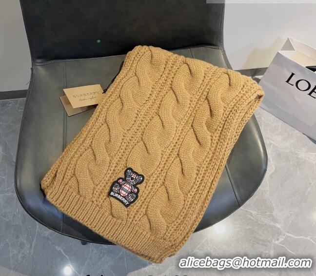 Buy Discount Burberry Knit Long Scarf with Bear 35x175cm BR09191 Brown 2023