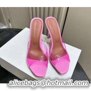 Expensive Amina Muaddi Alexa Glass Slide Sandals 10.5cm in PVC Pink 091169