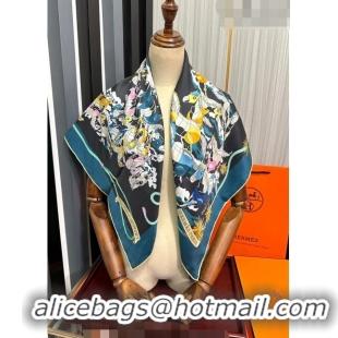 Top Quality Hermes Horse Silk Sqaure Scarf 90x90cm HS09191 Green 2023