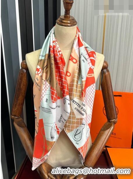 Low Cost Hermes Block Silk Sqaure Scarf 90x90cm HS09192 Orange 2023