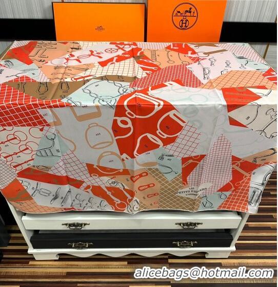 Low Cost Hermes Block Silk Sqaure Scarf 90x90cm HS09192 Orange 2023