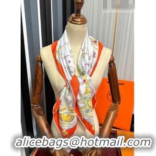 Famous Brand Hermes Star Silk Sqaure Scarf 90x90cm HS09193 Orange 2023