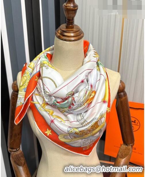 Famous Brand Hermes Star Silk Sqaure Scarf 90x90cm HS09193 Orange 2023