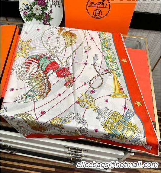 Famous Brand Hermes Star Silk Sqaure Scarf 90x90cm HS09193 Orange 2023