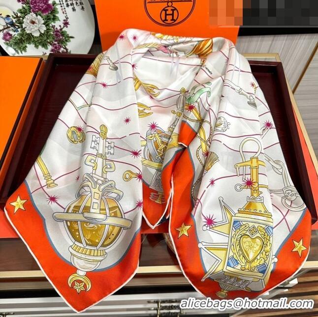 Famous Brand Hermes Star Silk Sqaure Scarf 90x90cm HS09193 Orange 2023