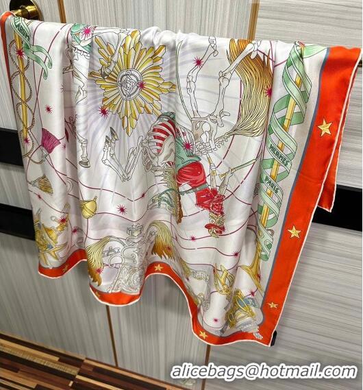 Famous Brand Hermes Star Silk Sqaure Scarf 90x90cm HS09193 Orange 2023