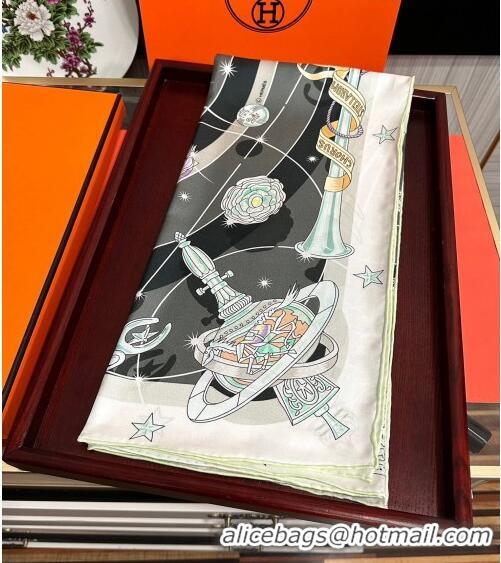 Super Quality Hermes Star Silk Sqaure Scarf 90x90cm HS09193 Grey 2023