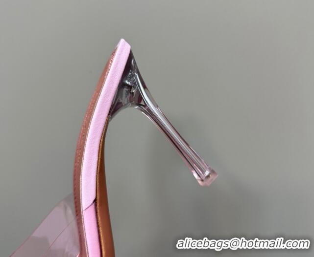 Top Grade Amina Muaddi Alexa Glass Slide Sandals 10.5cm in PVC Light Pink 091173