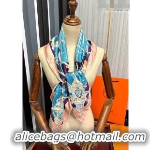 Luxury Discount Hermes Star Silk Sqaure Scarf 90x90cm HS09193 Blue 2023