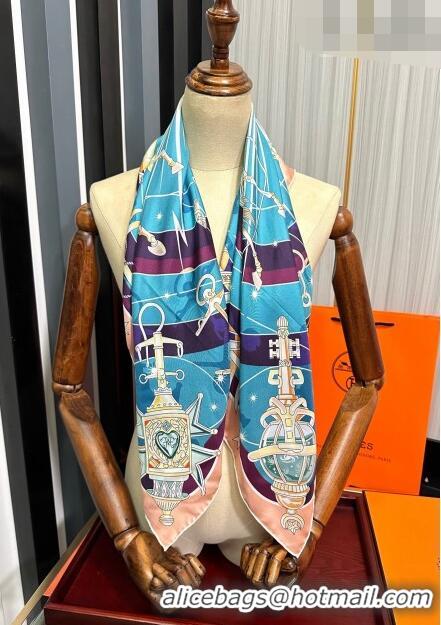 Luxury Discount Hermes Star Silk Sqaure Scarf 90x90cm HS09193 Blue 2023