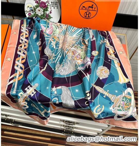 Luxury Discount Hermes Star Silk Sqaure Scarf 90x90cm HS09193 Blue 2023