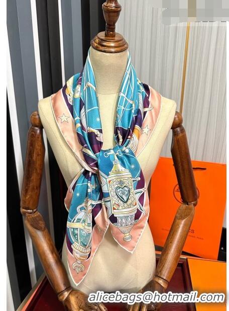 Luxury Discount Hermes Star Silk Sqaure Scarf 90x90cm HS09193 Blue 2023