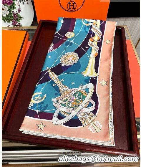 Luxury Discount Hermes Star Silk Sqaure Scarf 90x90cm HS09193 Blue 2023