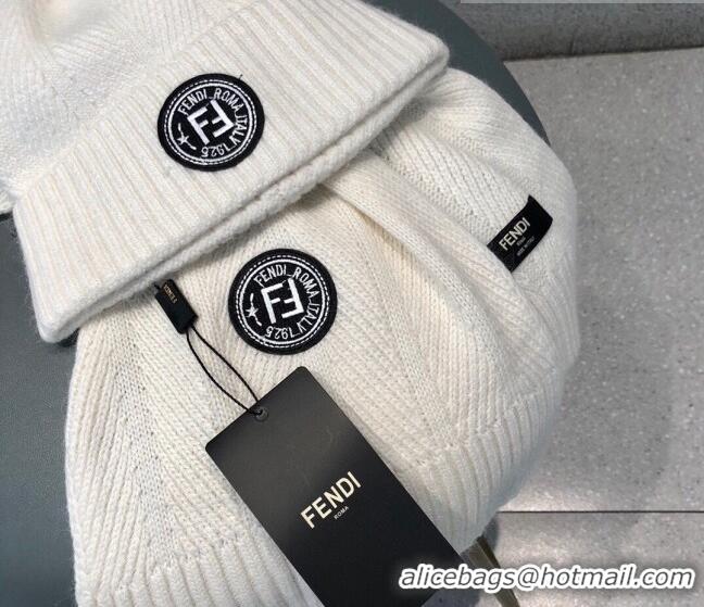 Trendy Design Fendi Knit Hat and Scarf Set F0919 White 2023