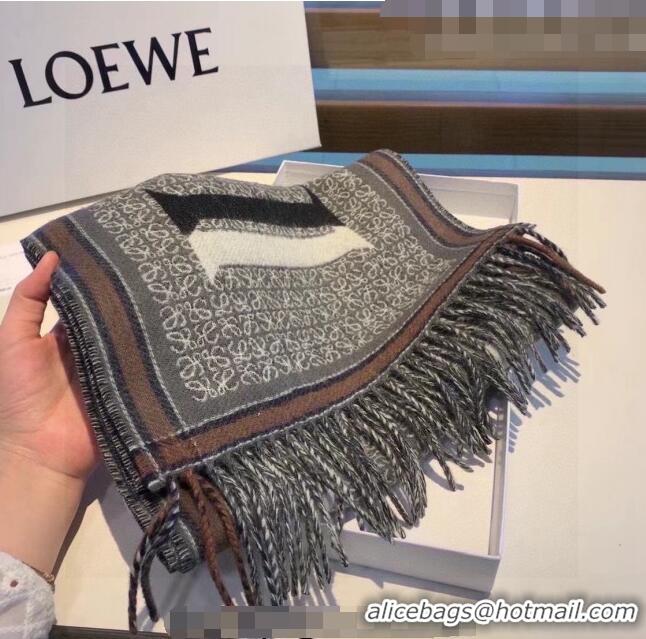 Top Design Loewe Wool Long Scarf 30x180cm LW09131 Grey 2023