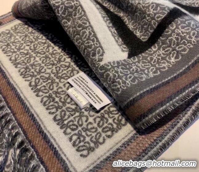 Top Design Loewe Wool Long Scarf 30x180cm LW09131 Grey 2023