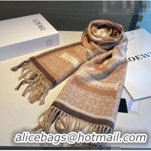 Promotional Loewe Wool Long Scarf 30x180cm LW09131 Camel Brown 2023