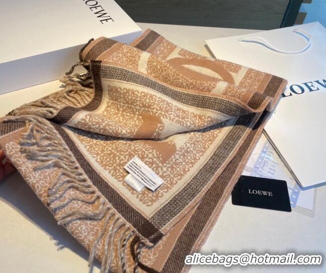 Promotional Loewe Wool Long Scarf 30x180cm LW09131 Camel Brown 2023