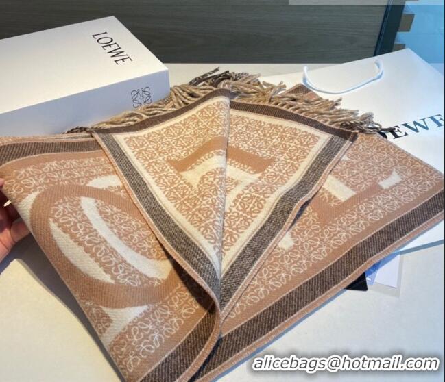 Promotional Loewe Wool Long Scarf 30x180cm LW09131 Camel Brown 2023