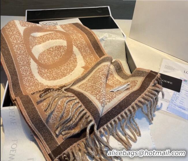 Promotional Loewe Wool Long Scarf 30x180cm LW09131 Camel Brown 2023