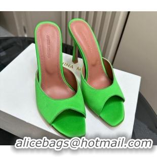 Most Popular Amina Muaddi Alexa Glass Slide Sandals 10.5cm in Satin Green 091177