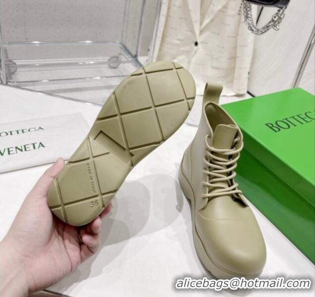 Pretty Style Bottega Veneta Rubber Lace-up Ankle Rain Boots Green 2110102