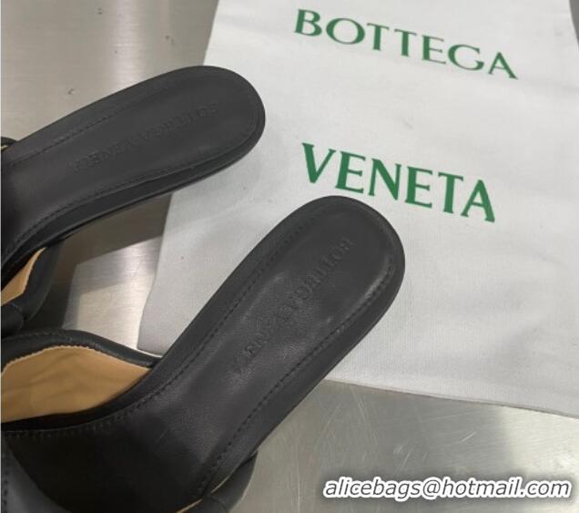 Charming Bottega Veneta Padded Quilted Leather Heel Slide Sandals 4.5cm Black 020717