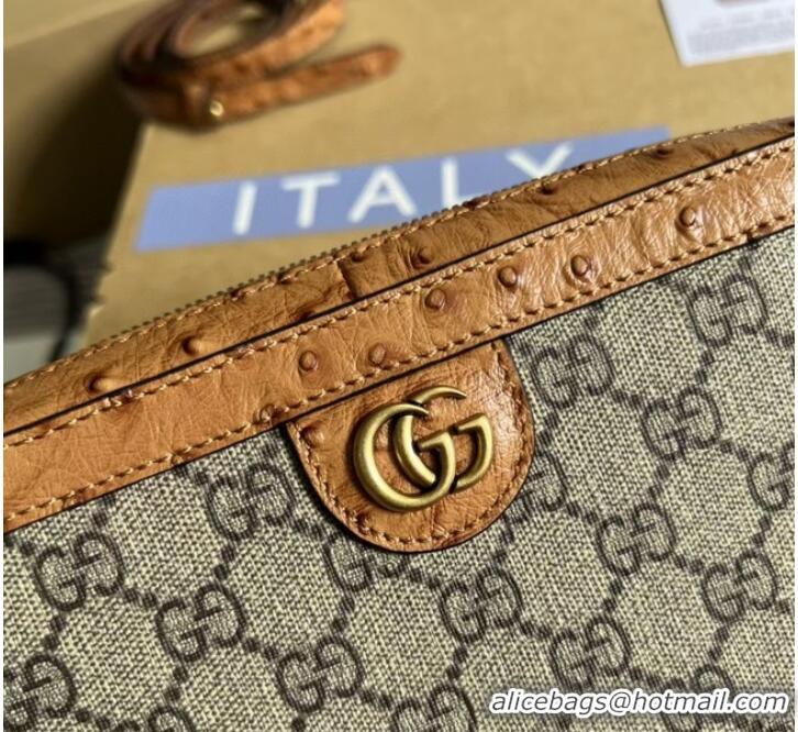 Famous Brand GUCCI SHOULDER BAG WITH DOUBLE G 710861 Brown