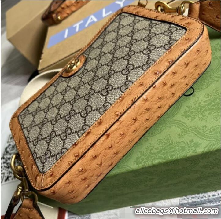 Famous Brand GUCCI SHOULDER BAG WITH DOUBLE G 710861 Brown