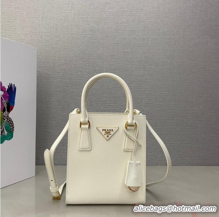 Buy Cheap Prada Saffiano leather handbag 1BA358 White