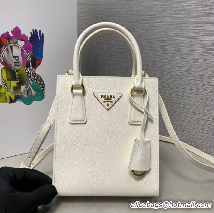 Buy Cheap Prada Saffiano leather handbag 1BA358 White