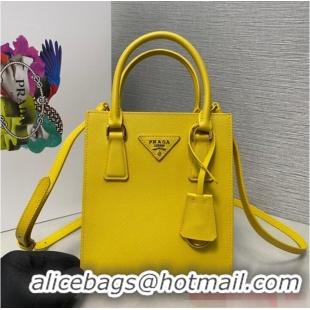 Super Quality Prada Saffiano leather handbag 1BA358 Yellow