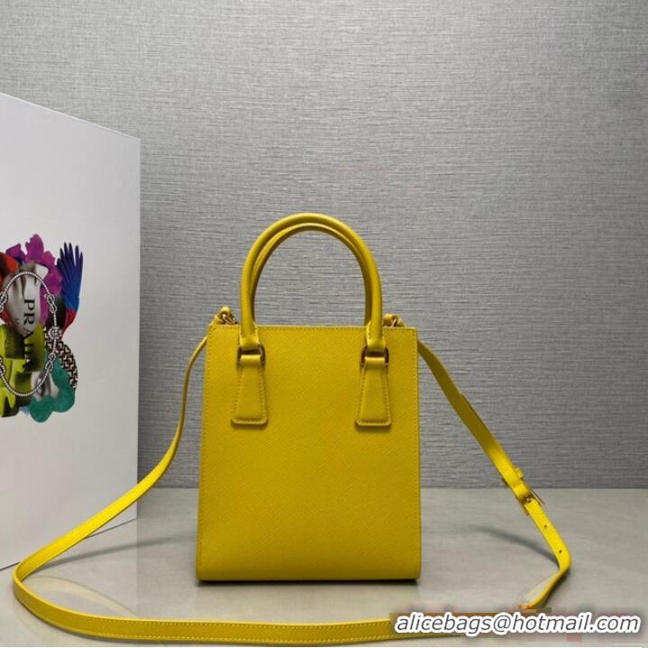 Super Quality Prada Saffiano leather handbag 1BA358 Yellow