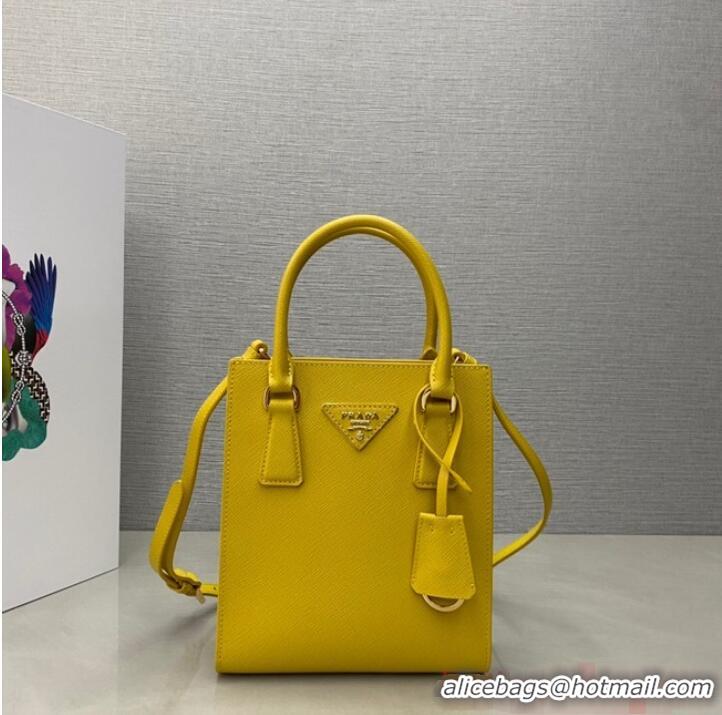 Super Quality Prada Saffiano leather handbag 1BA358 Yellow