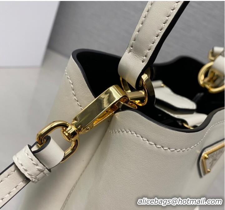 Reasonable Price Prada Arque leather mini-bag 1BA373 White