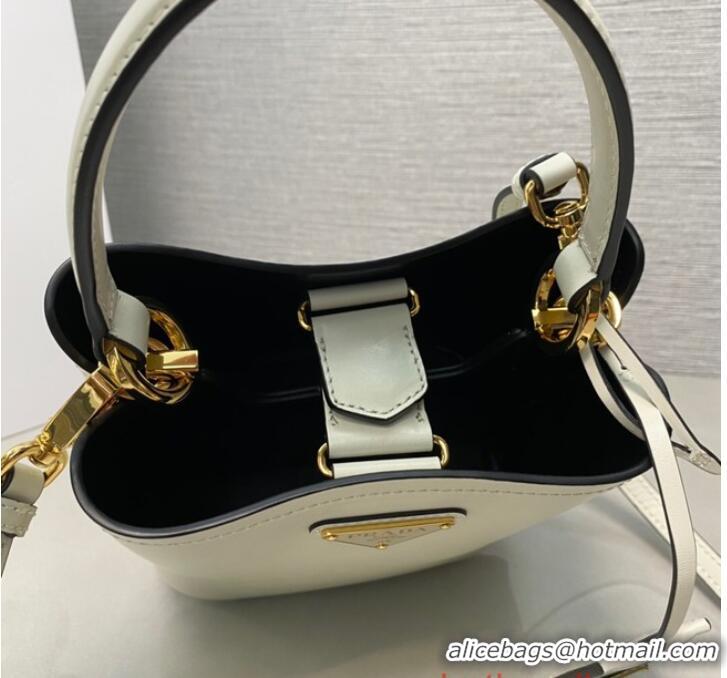 Reasonable Price Prada Arque leather mini-bag 1BA373 White