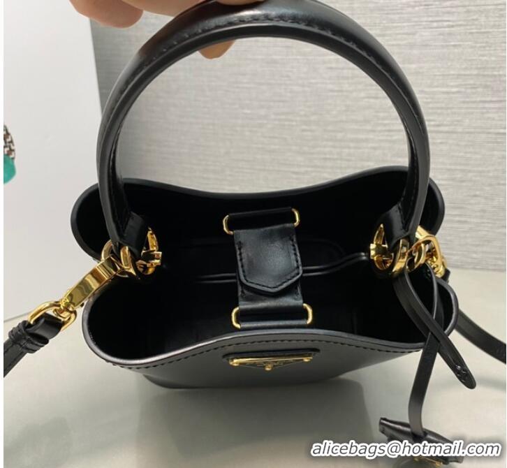 Famous Brand Prada Arque leather mini-bag 1BA373 Black