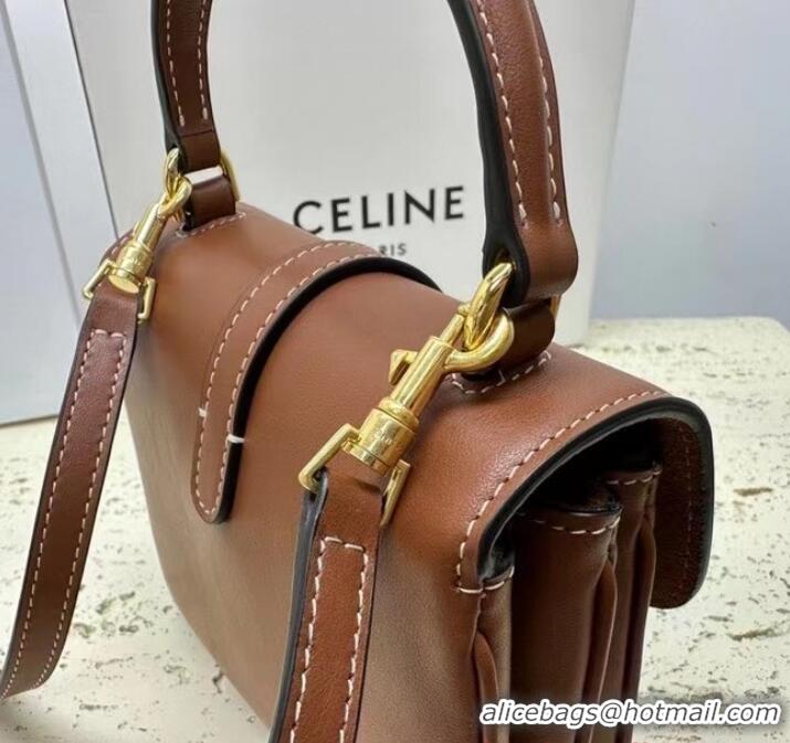 Promotional Celine TEEN BESACE TRIOMPHE IN SHINY CALFSKIN 100343 Brown