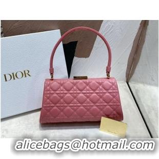 Reasonable Price DIOR CARO COLLE NOIRE CLUTCH Cannage Lambskin C0688 pink