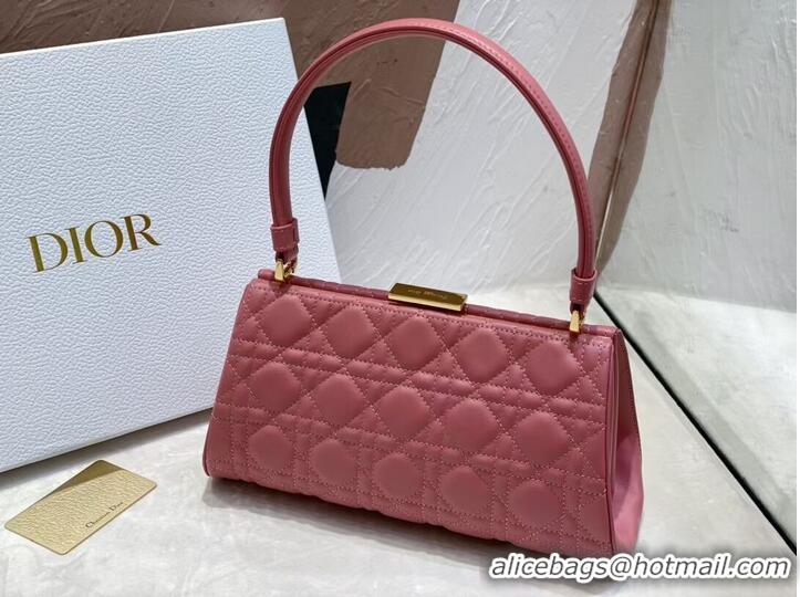 Reasonable Price DIOR CARO COLLE NOIRE CLUTCH Cannage Lambskin C0688 pink