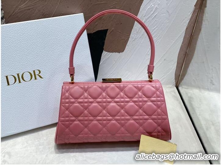 Reasonable Price DIOR CARO COLLE NOIRE CLUTCH Cannage Lambskin C0688 pink